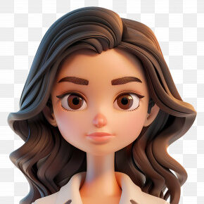 3d woman avatar animated woman with curly hair in 3d style emrfxfj4 t
