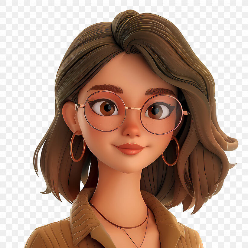 3d woman avatar stylized cartoon woman avatar with glasses g0futwyy 1